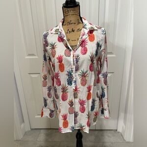 J. Crew Multicolor Pineapple Print Button Down Shirt